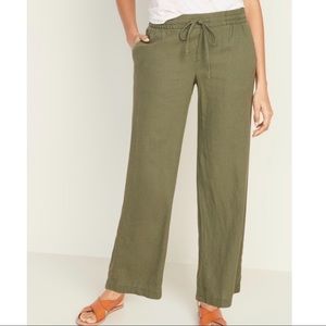 Old Navy Green Linen Pants Like New